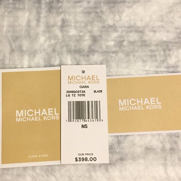 NWT!!! Michael Kors Ciara Black Metallic Large Shoulder Tote w/ wristlet - Picture 13 of 16